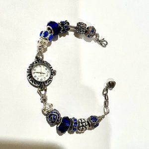 ROYAL BLUE EUROPEAN BEADED WATCH